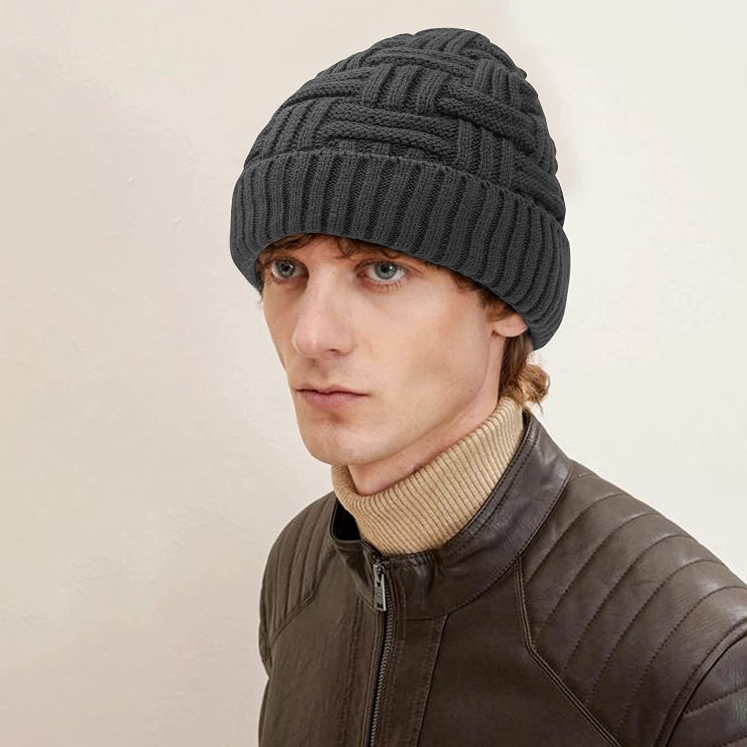 Loritta 2 Pack Winter Beanie Hat Set Warm Knitted Slouchy Thick Baggy Beanie Skull Cap for Men Women Gifts - Image 1